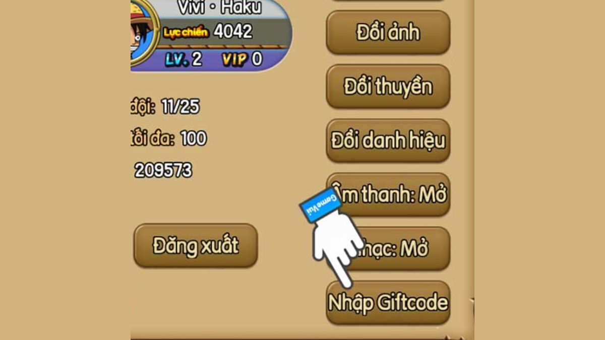 Nhập Giftcode