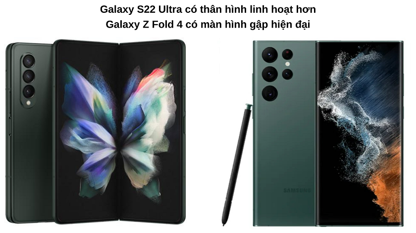 So sánh Galaxy Z Fold 4 và Galaxy S22 Ultra của Samsung