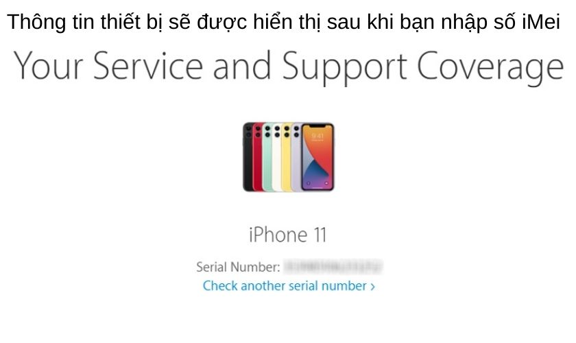 Xem iMei trên trang của Apple